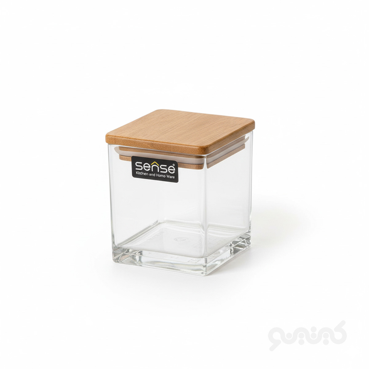 sense-03 جا ادویه مربع اکرلیک با درب چوبی - Image 1