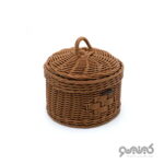 سبد بافت گرد درب دار سایز کوچک کد S121